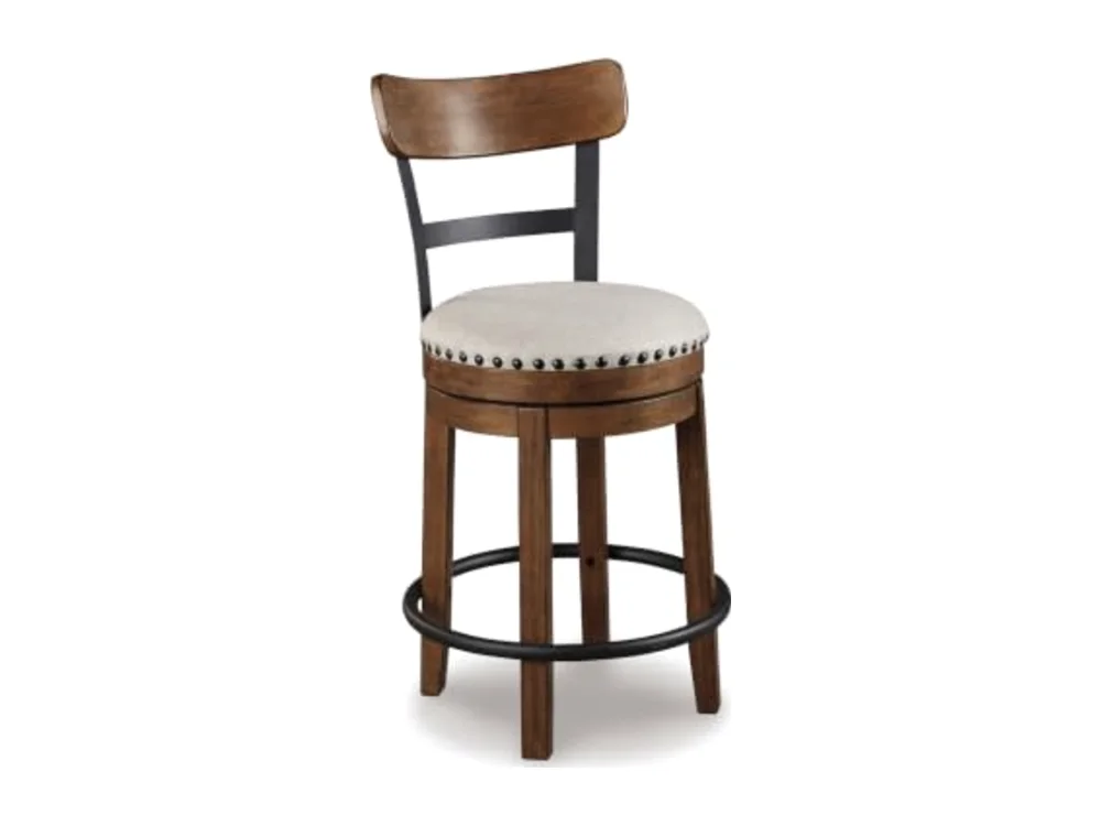 Valebeck Rustic Farmhouse Swivel Bar Stool