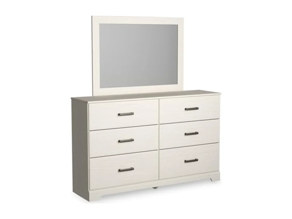 White 6 Drawer Dresser with Mirror for Bedroom