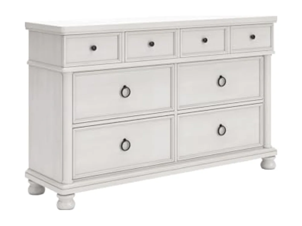 White Wood Drawer Dresser for Bedroom