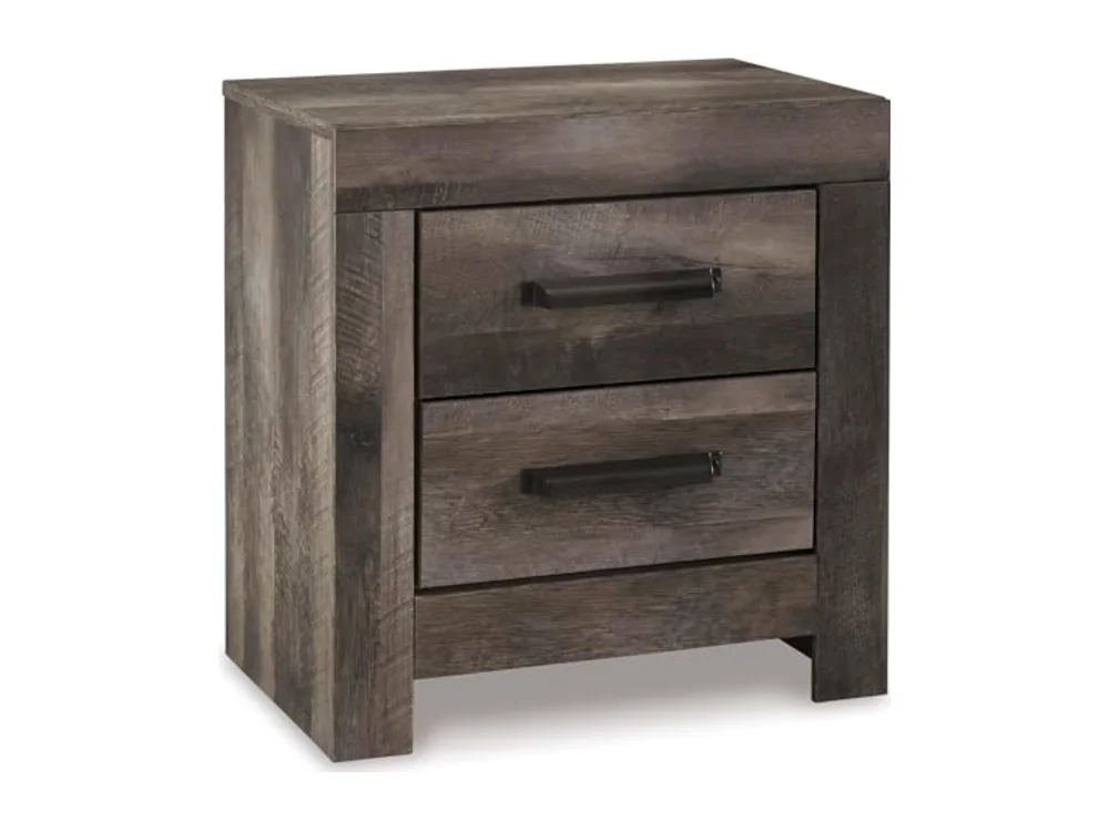 Wynnlow Grey 2-Drawer Nightstand with USB Ports