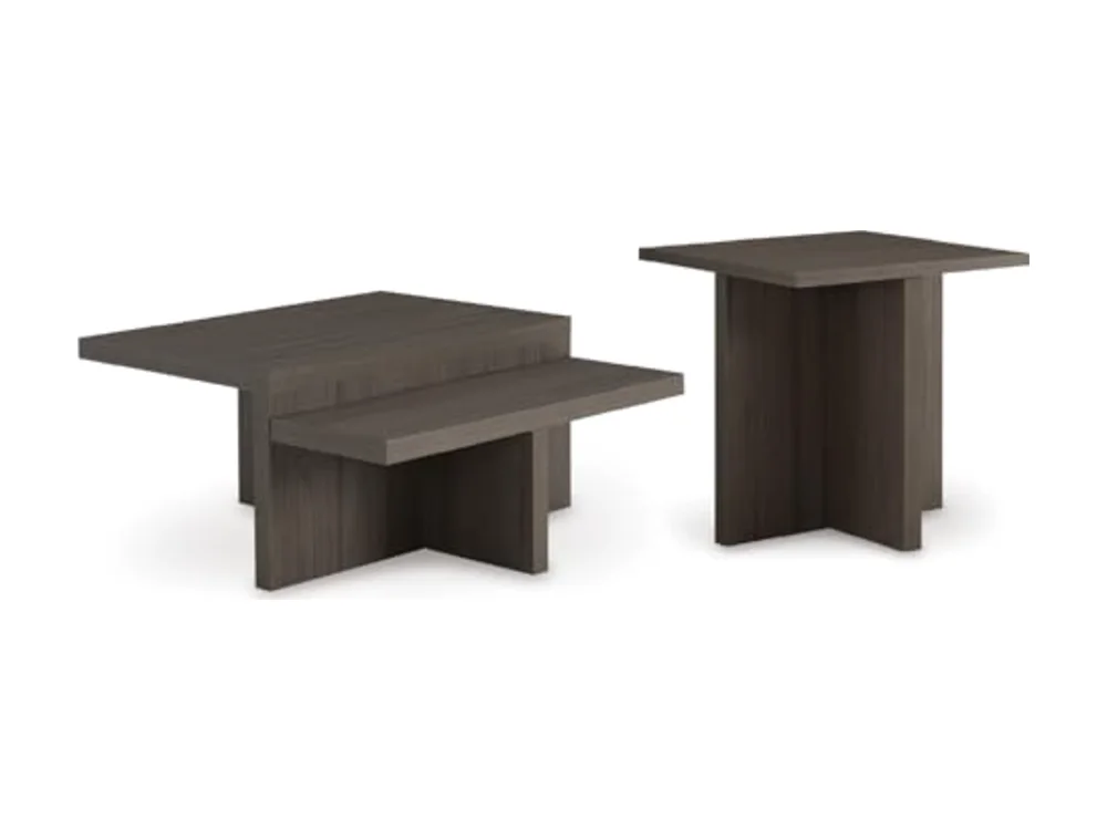 Zendex Contemporary Table Set with Pedestal Base