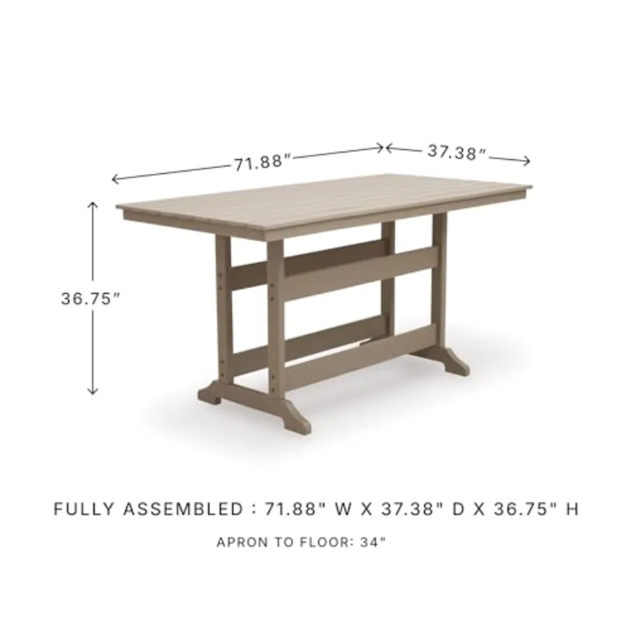 1-Piece Outdoor Counter Height Dining Table view 3