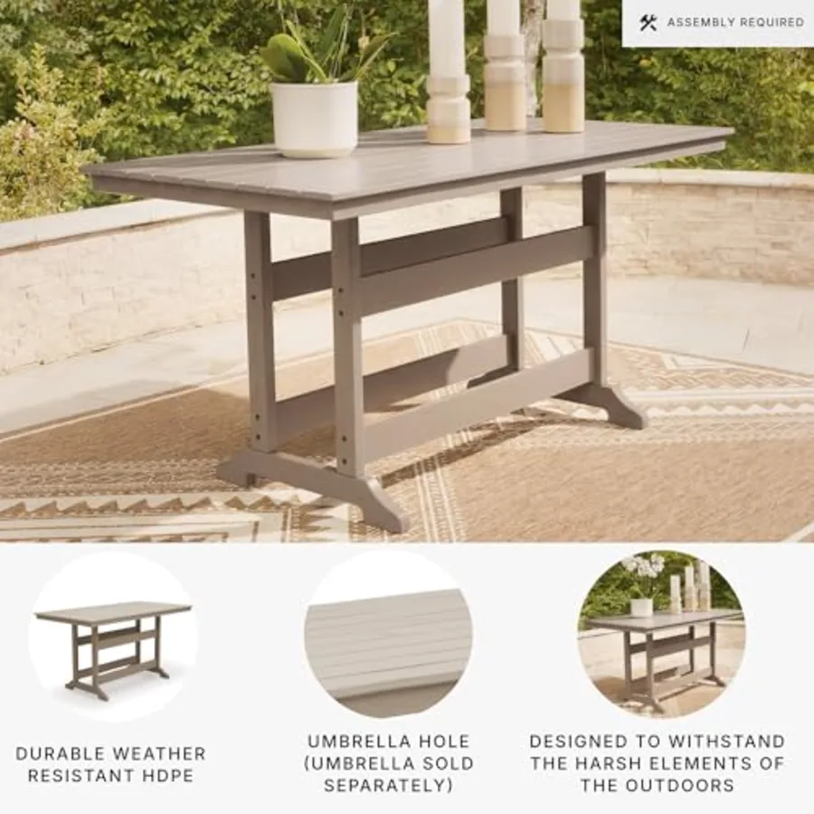 1-Piece Outdoor Counter Height Dining Table view 4