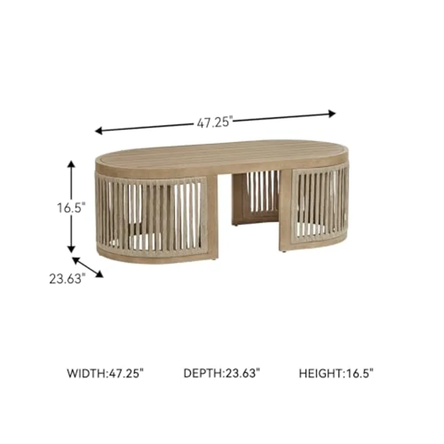 1-Piece Outdoor Wood Coffee Table view 3