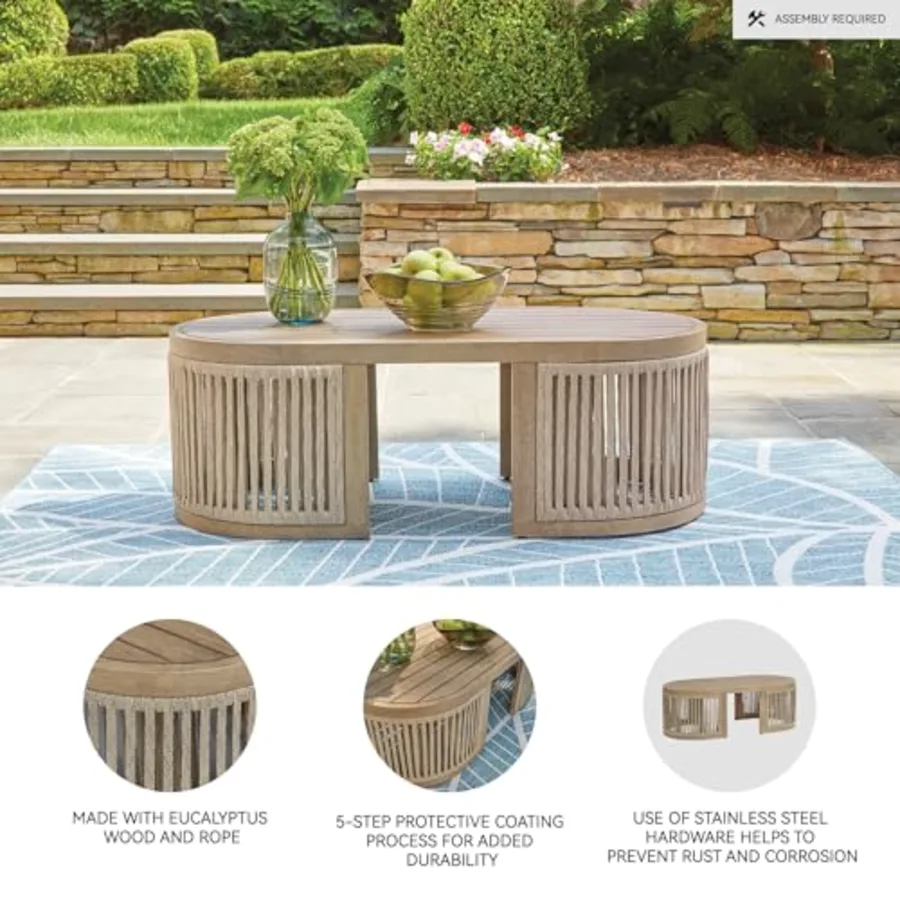 1-Piece Outdoor Wood Coffee Table view 4