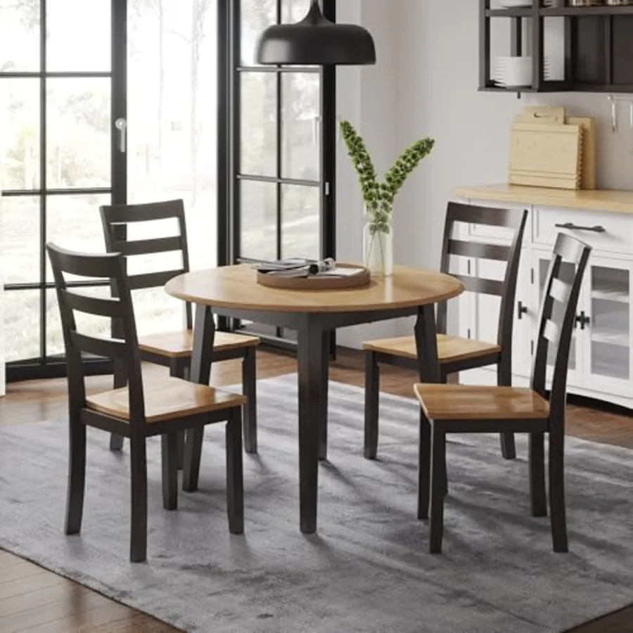 1-Piece Round Drop Leaf Dining Table view 2