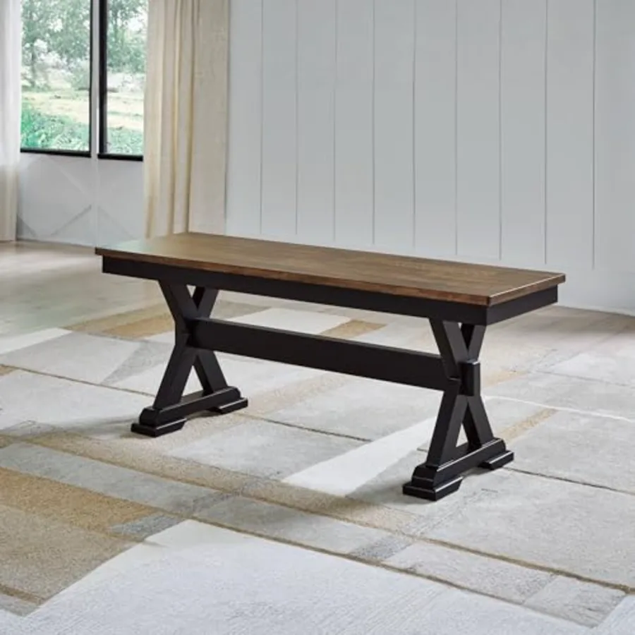 1-Piece Wood Dining Bench view 2
