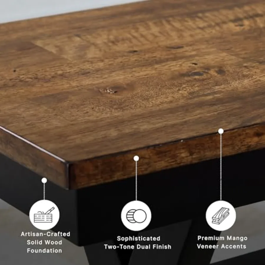 1-Piece Wood Dining Bench view 4