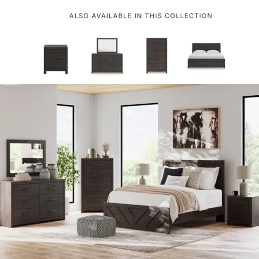 2 Drawer Grey Nightstand view 5