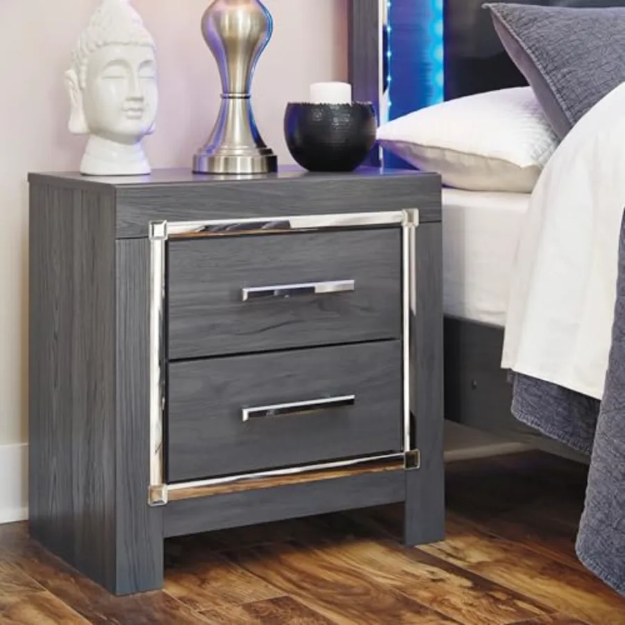 2 Drawer Nightstand with Charging Station view 2
