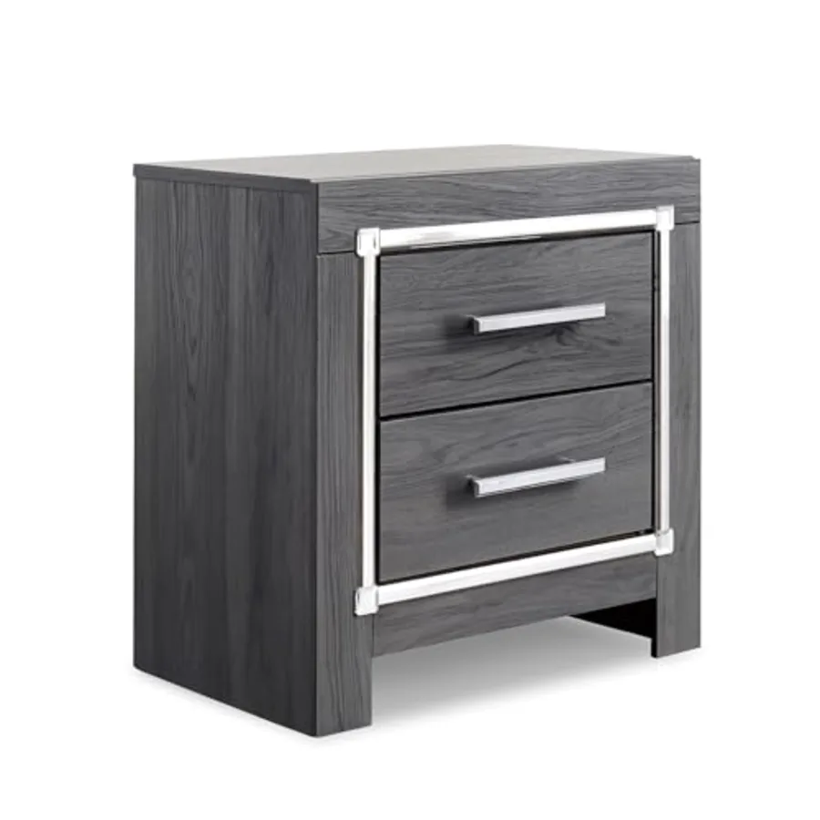 2 Drawer Nightstand with Charging Station