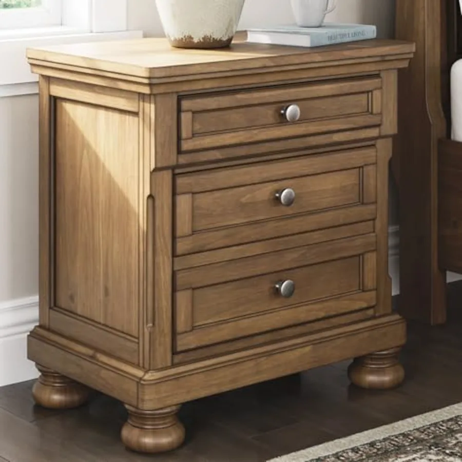 2-Drawer Wood Nightstand view 2