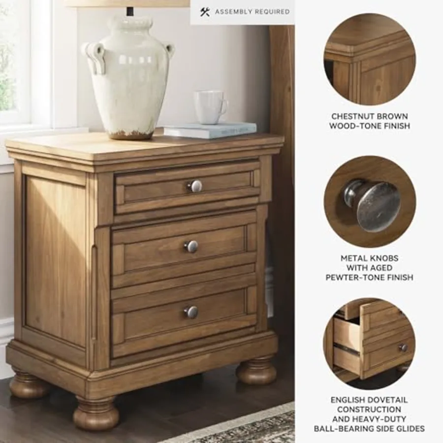 2-Drawer Wood Nightstand view 4