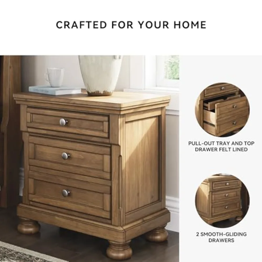 2-Drawer Wood Nightstand view 5