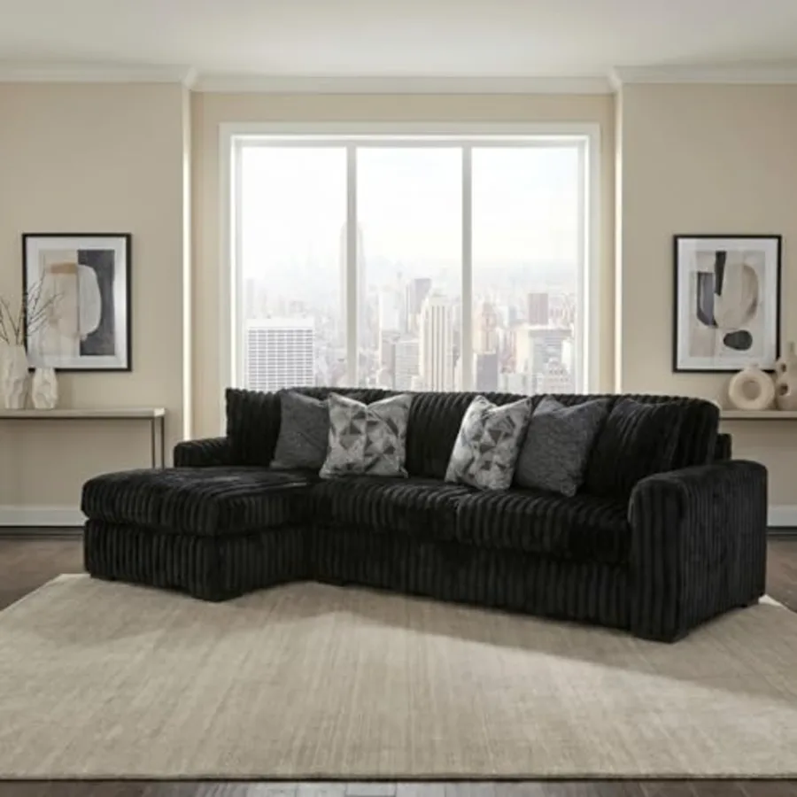 2-Piece L-Shaped Sectional Couch Sofa view 2