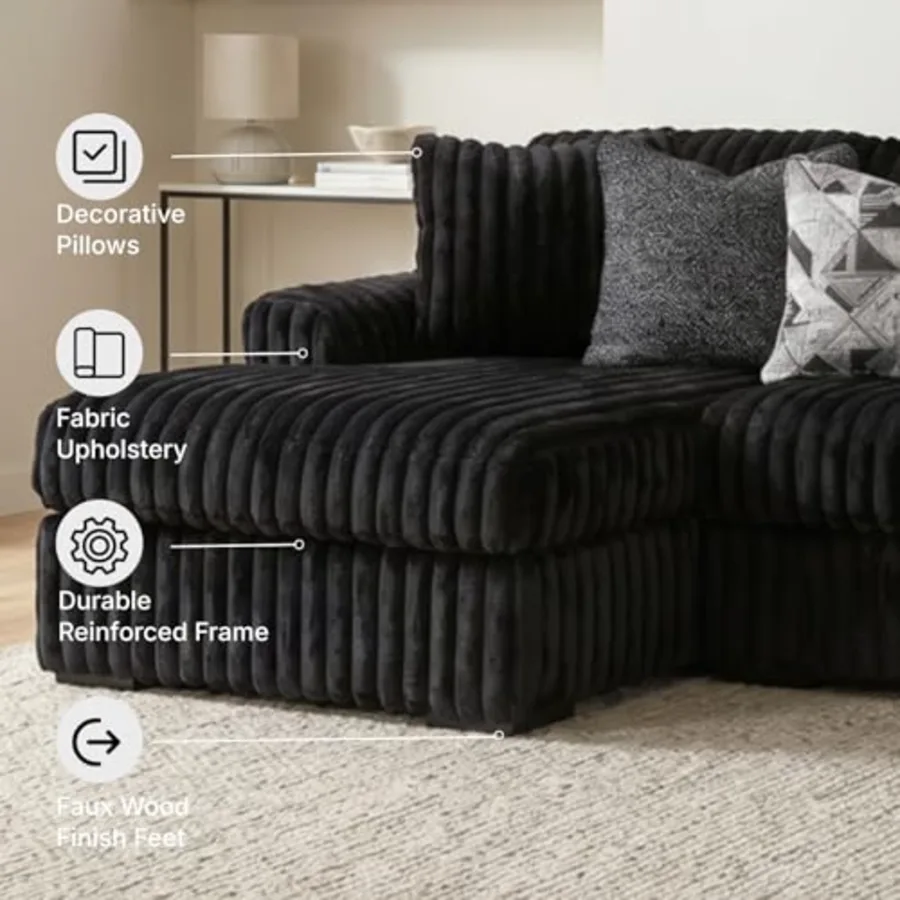 2-Piece L-Shaped Sectional Couch Sofa view 4