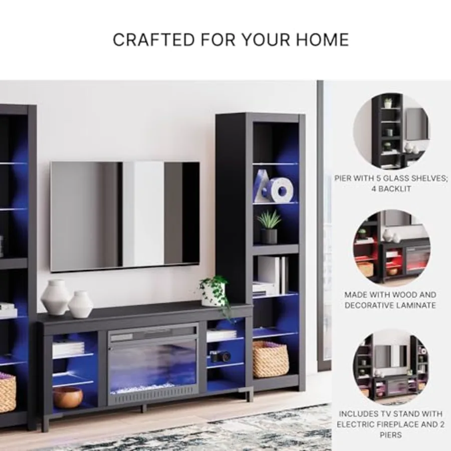 3-Piece Entertainment Center with Fireplace view 5