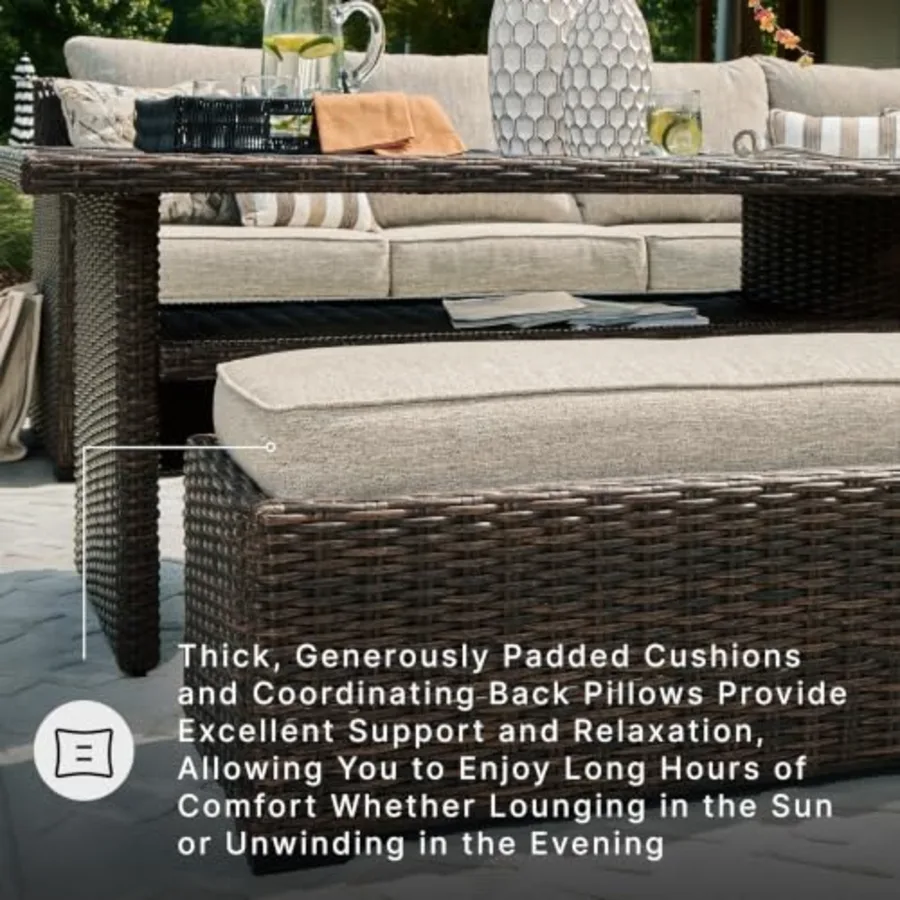 3-Piece Patio Sectional with Bench view 4