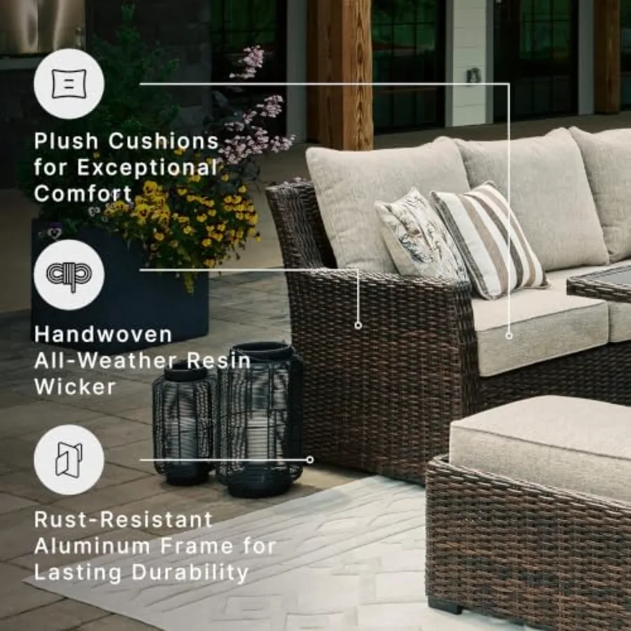 3-Piece Patio Sectional with Bench view 5