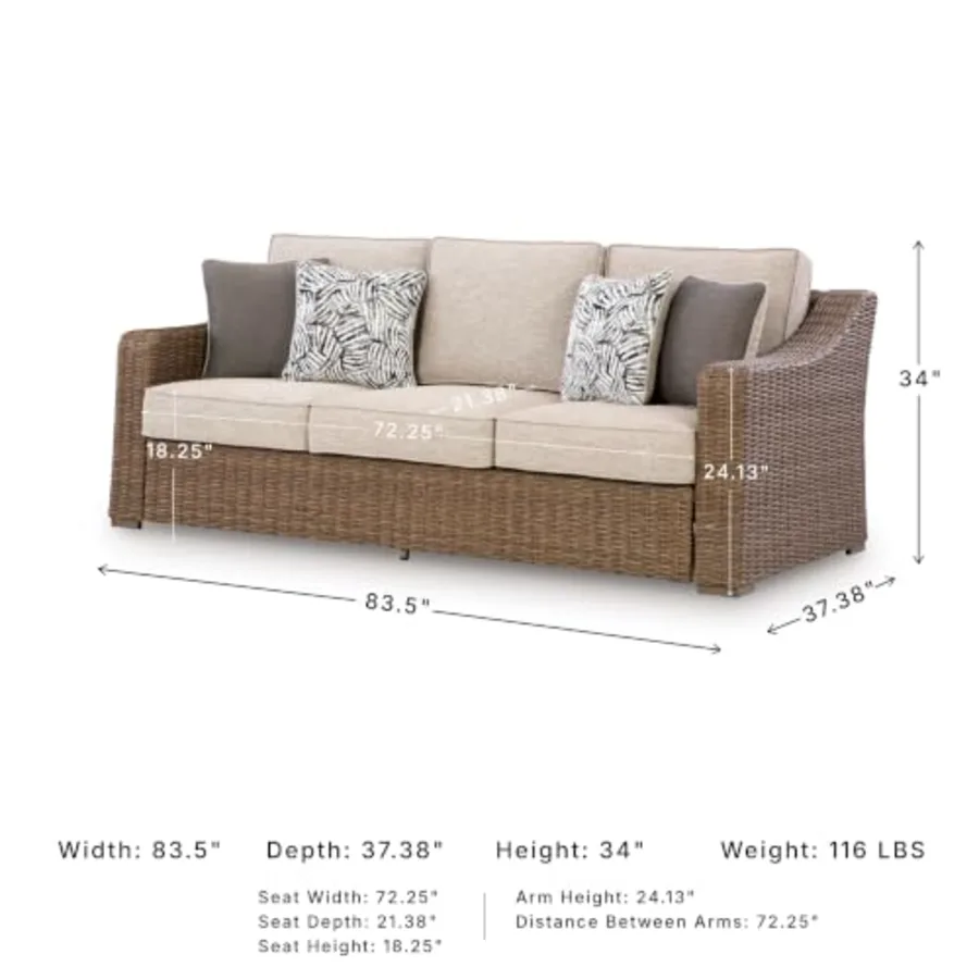 3-Seat Outdoor Patio Couch view 3