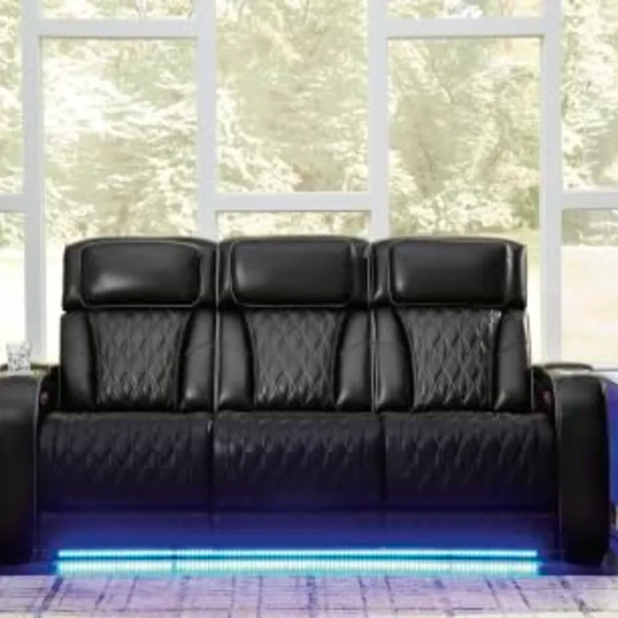 3-Seater Leather Power Reclining Sofa view 2