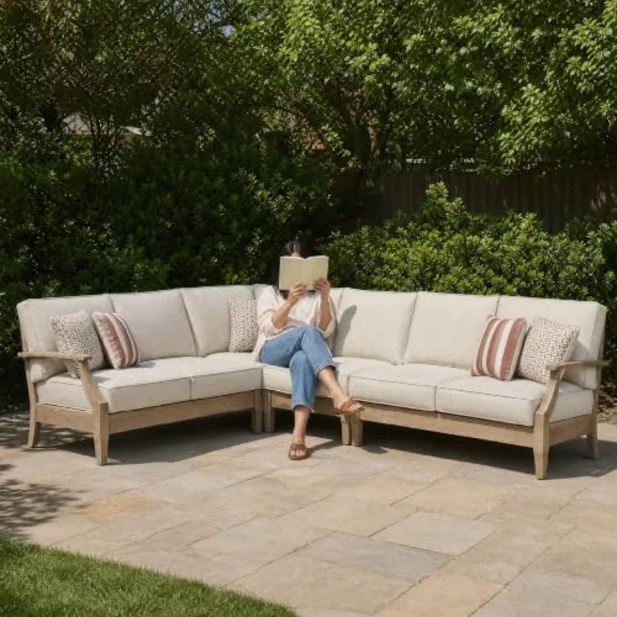 4-Piece L-Shape Outdoor Sectional view 2