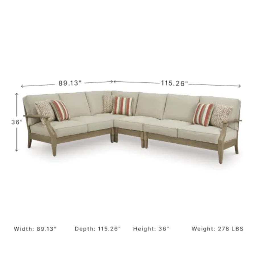 4-Piece L-Shape Outdoor Sectional view 3