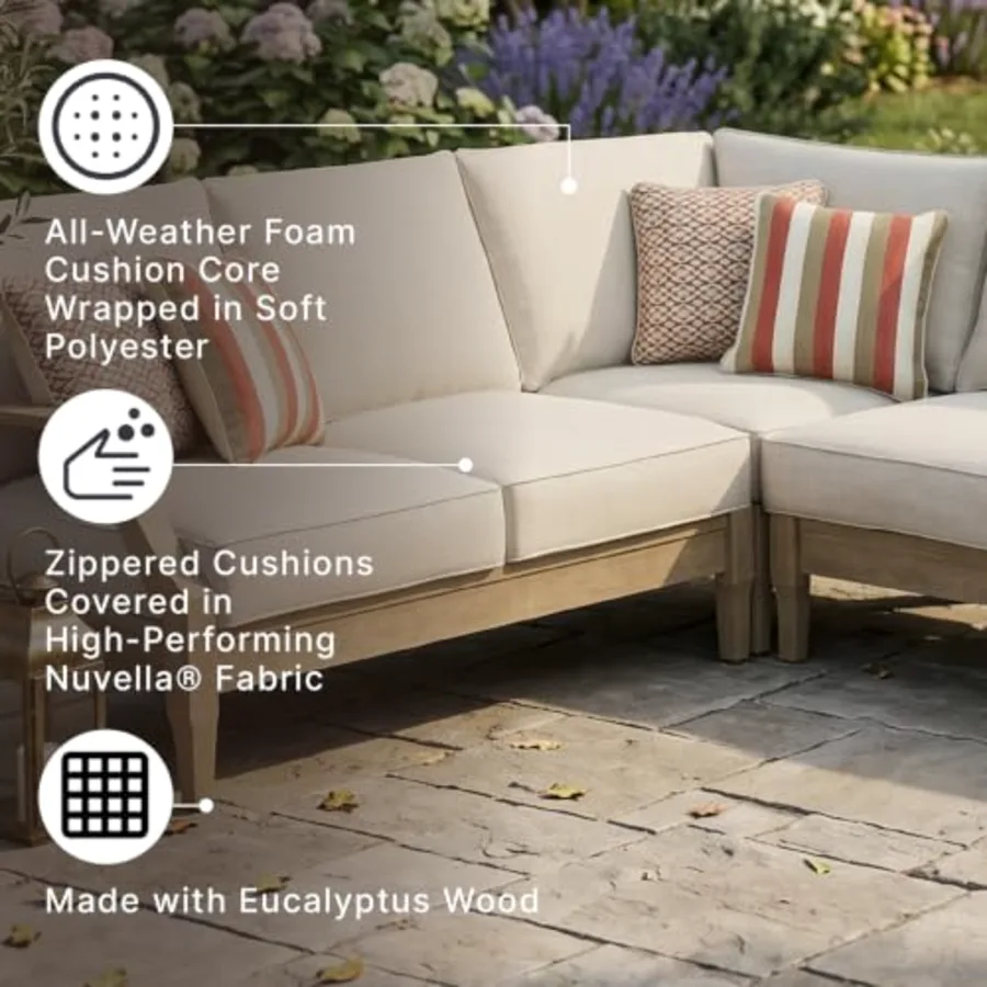 4-Piece L-Shape Outdoor Sectional view 5