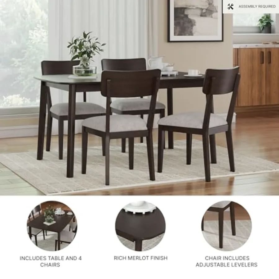5-Piece Mid-Century Modern Dining Set view 3