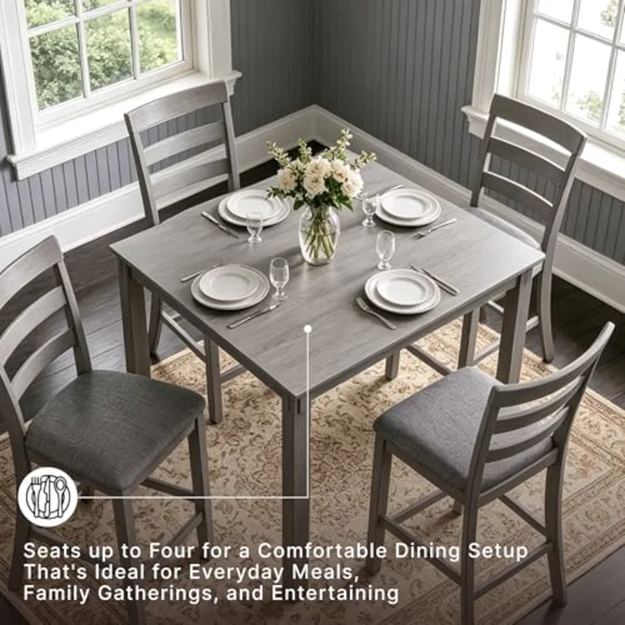 5-Piece Square Counter Height Dining Set view 4