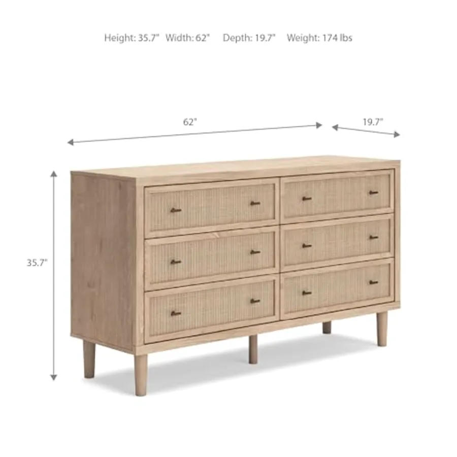 6 Drawer Bedroom Dresser view 3
