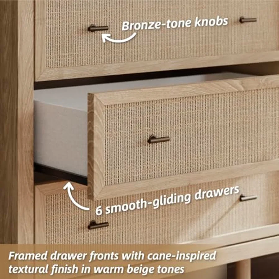 6 Drawer Bedroom Dresser view 5