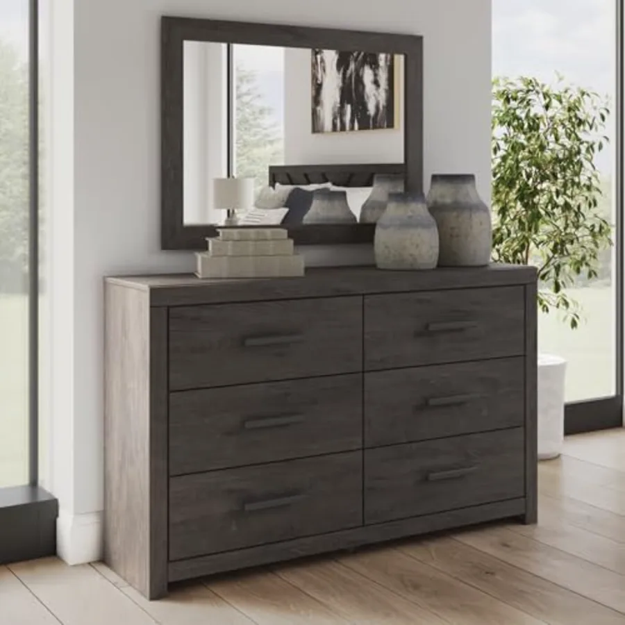 6 Drawer Bedroom Dresser and Mirror view 2