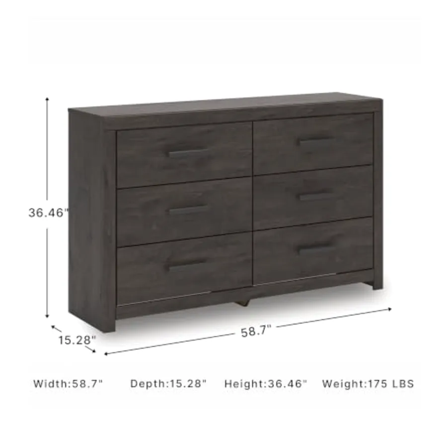 6 Drawer Double Dresser view 3