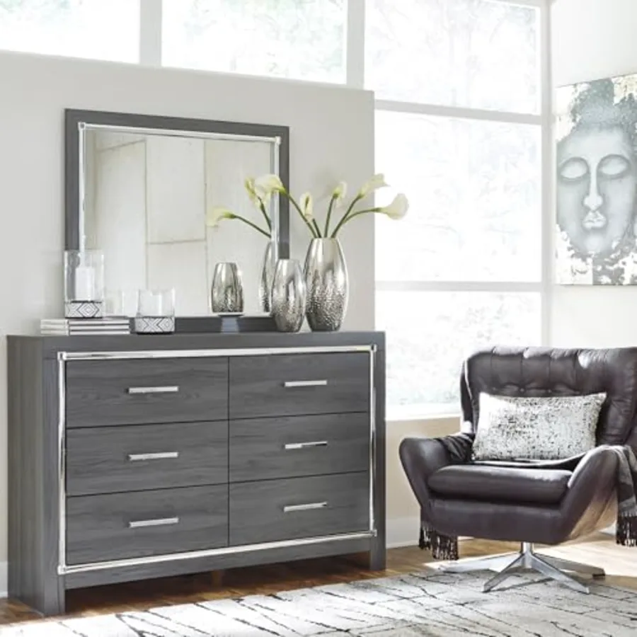 6 Drawer Double Dresser with Mirror view 3