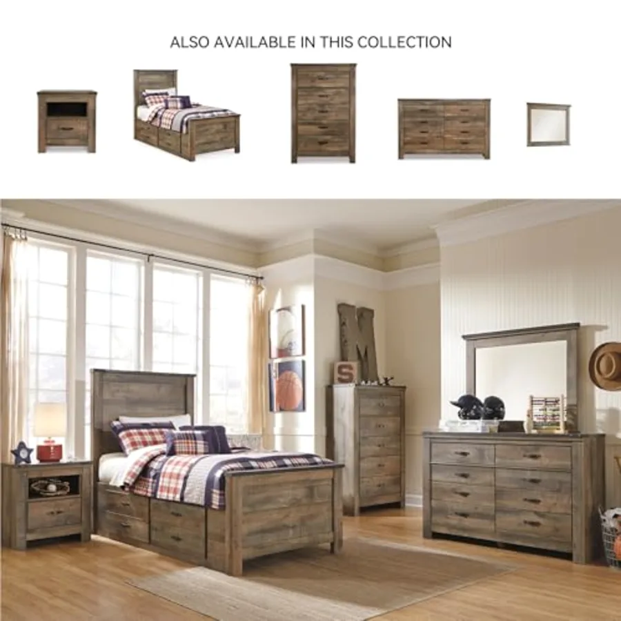6 Drawer Rustic Brown Dresser for Bedroom view 5