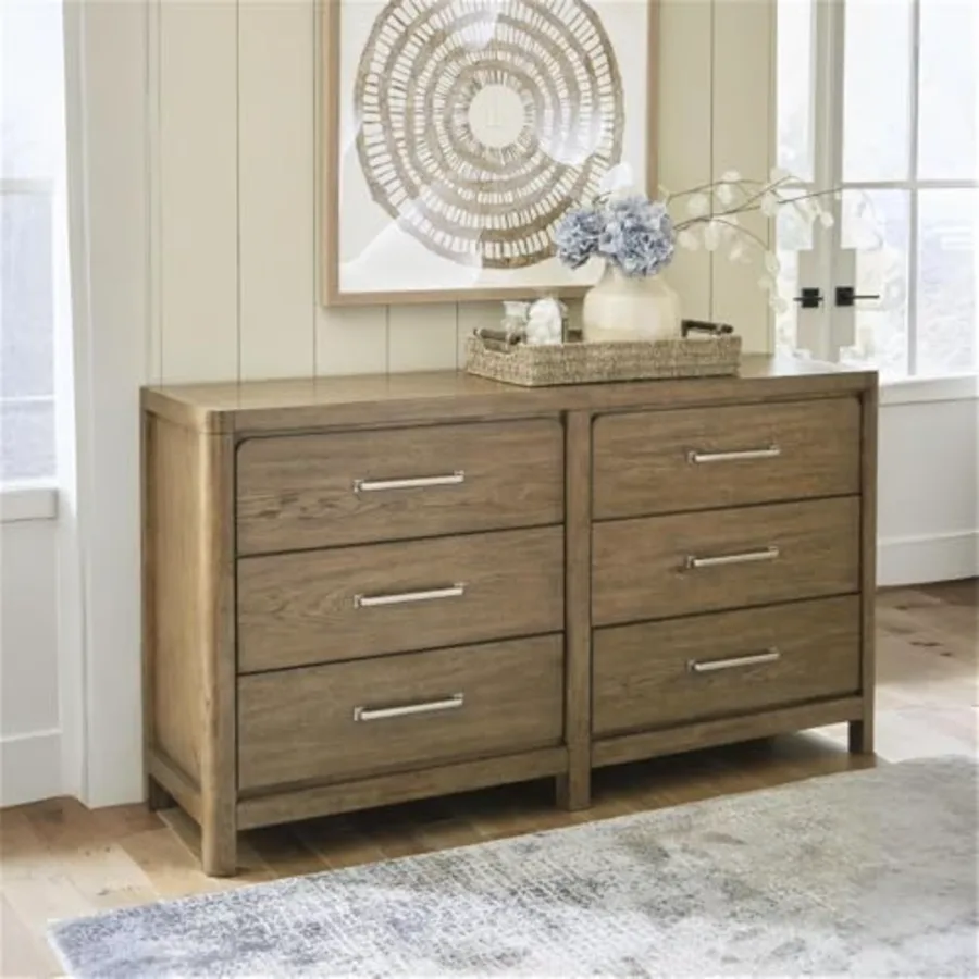 6-Drawer Wood Dresser for Bedroom view 2