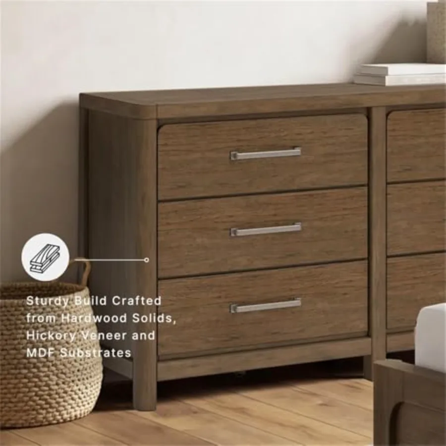 6-Drawer Wood Dresser for Bedroom view 4