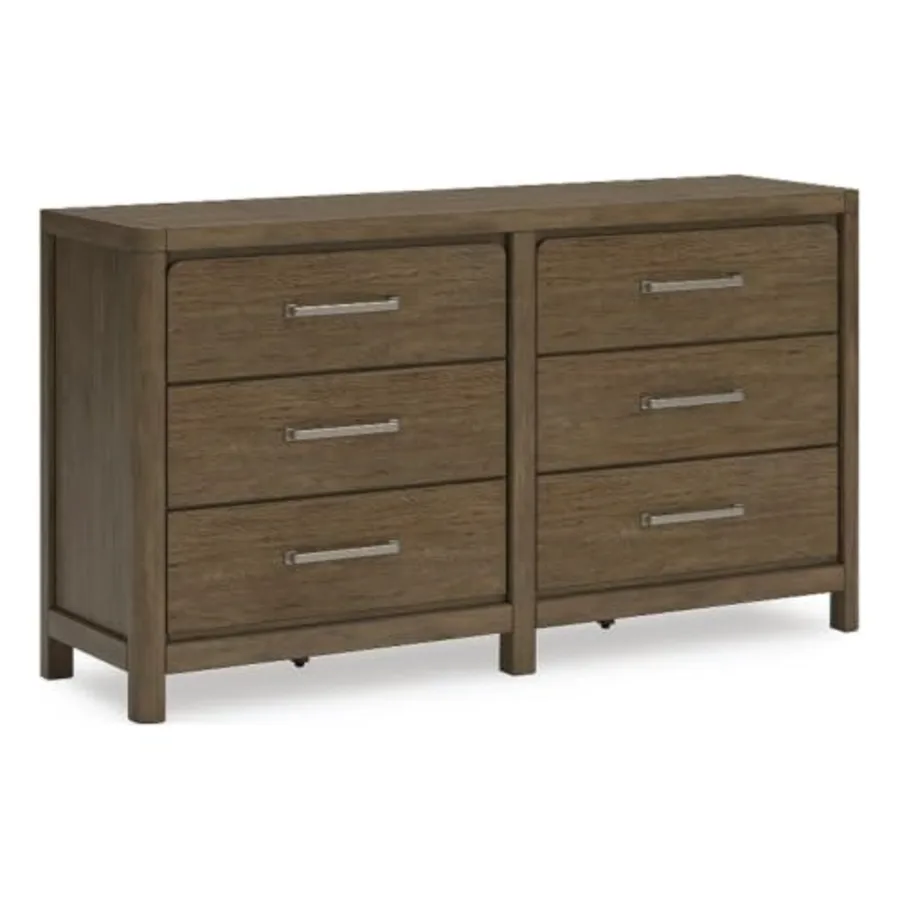 6-Drawer Wood Dresser for Bedroom