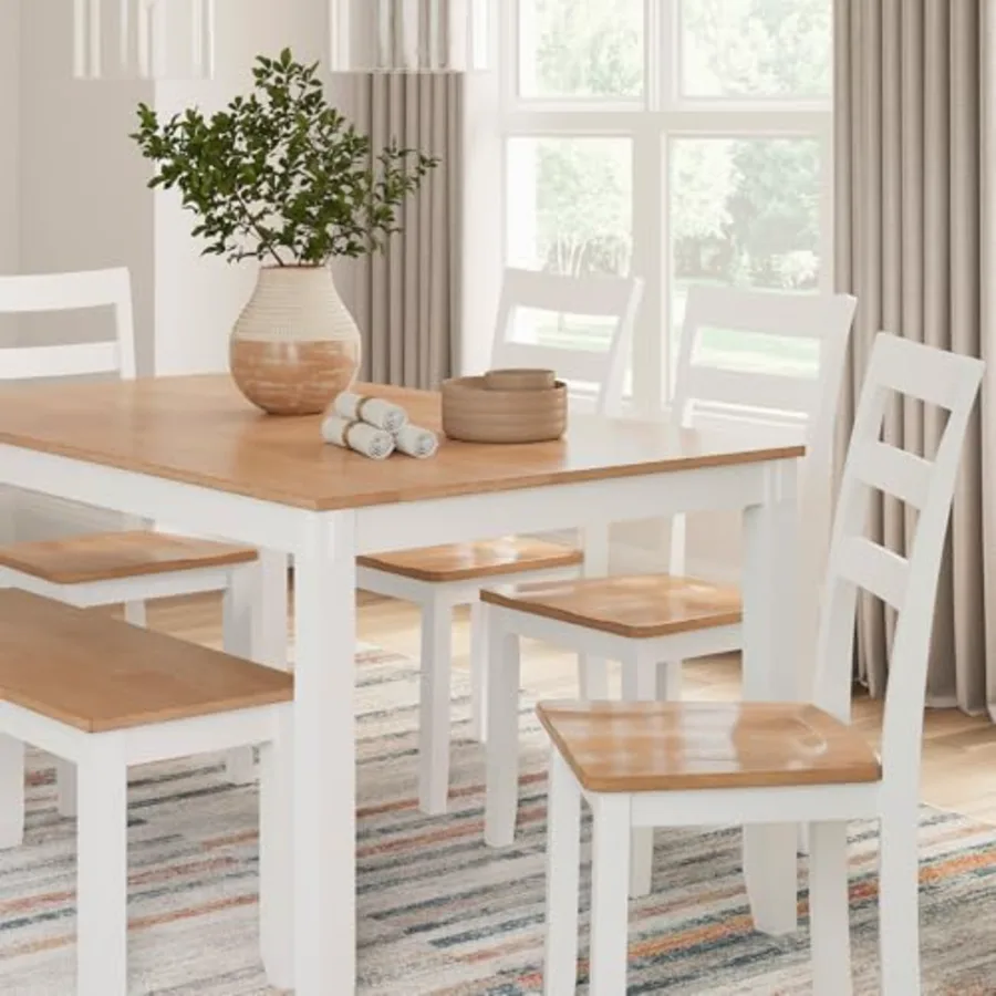 6-Piece Dining Table Set with Bench and Chairs view 2