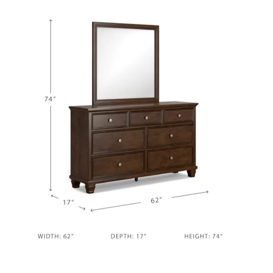 7-Drawer Bedroom Dresser and Mirror view 3