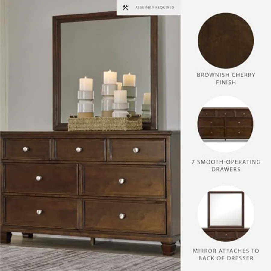 7-Drawer Bedroom Dresser and Mirror view 4
