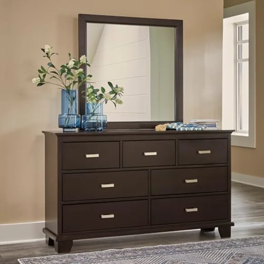 7 Drawer Bedroom Dresser with Mirror view 2