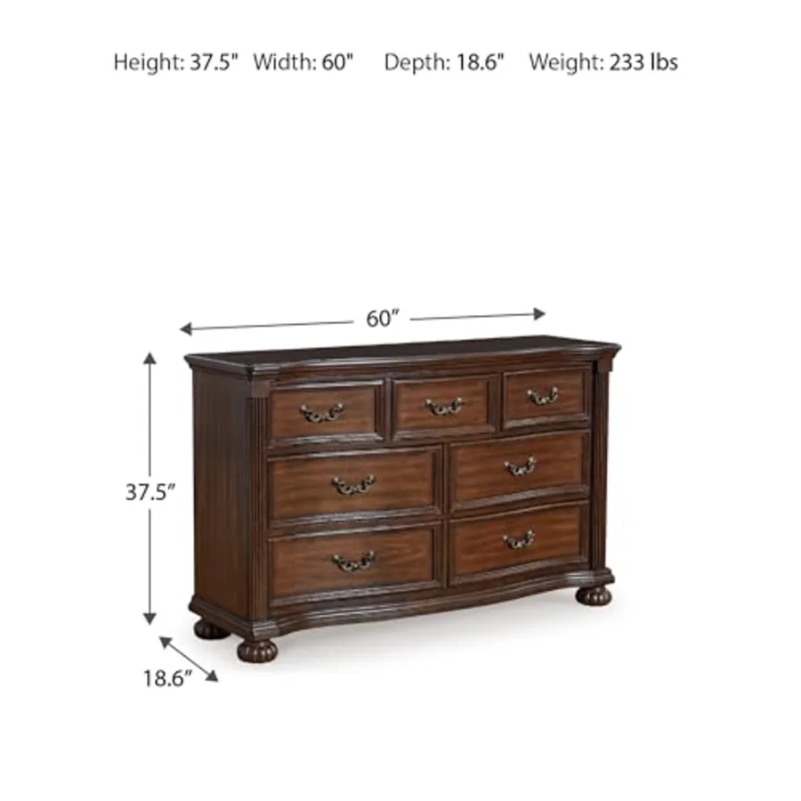 7-Drawer Wood Bedroom Dresser view 3