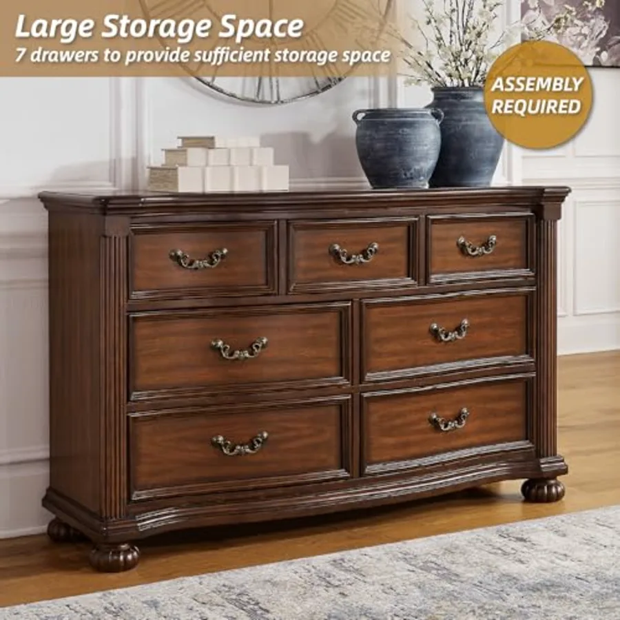 7-Drawer Wood Bedroom Dresser view 4