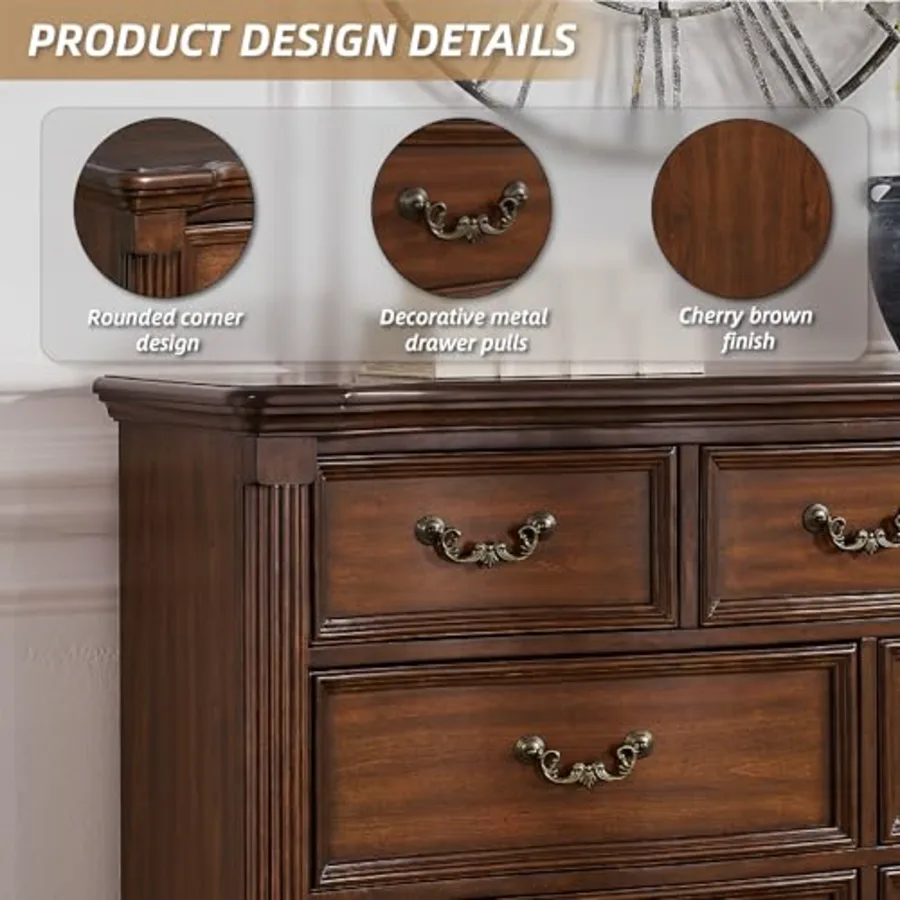 7-Drawer Wood Bedroom Dresser view 5