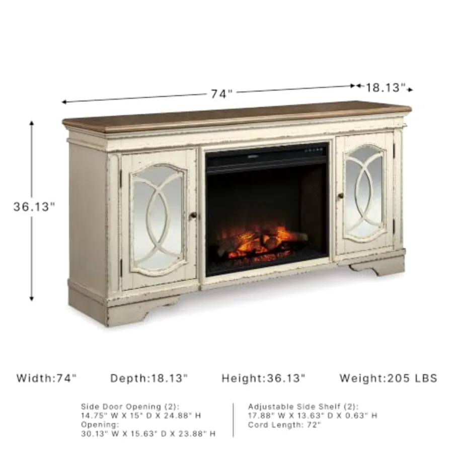 74" Electric Fireplace TV Stand view 2