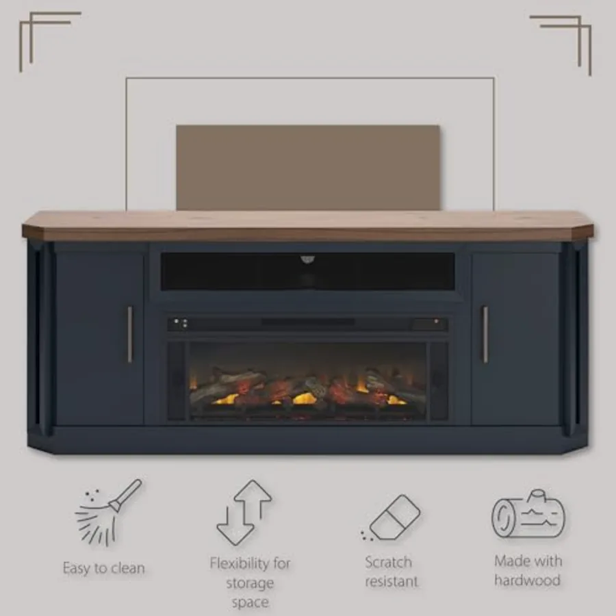83" TV Stand with Fireplace for TVs up to 95" view 3