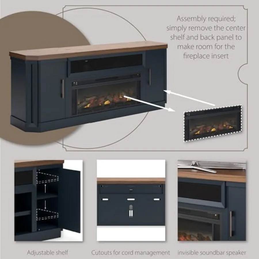 83" TV Stand with Fireplace for TVs up to 95" view 4