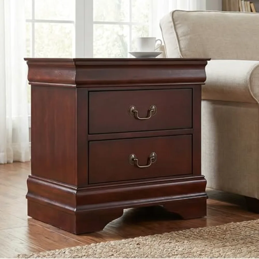 Alisdair Traditional 2 Drawer Nightstand view 2